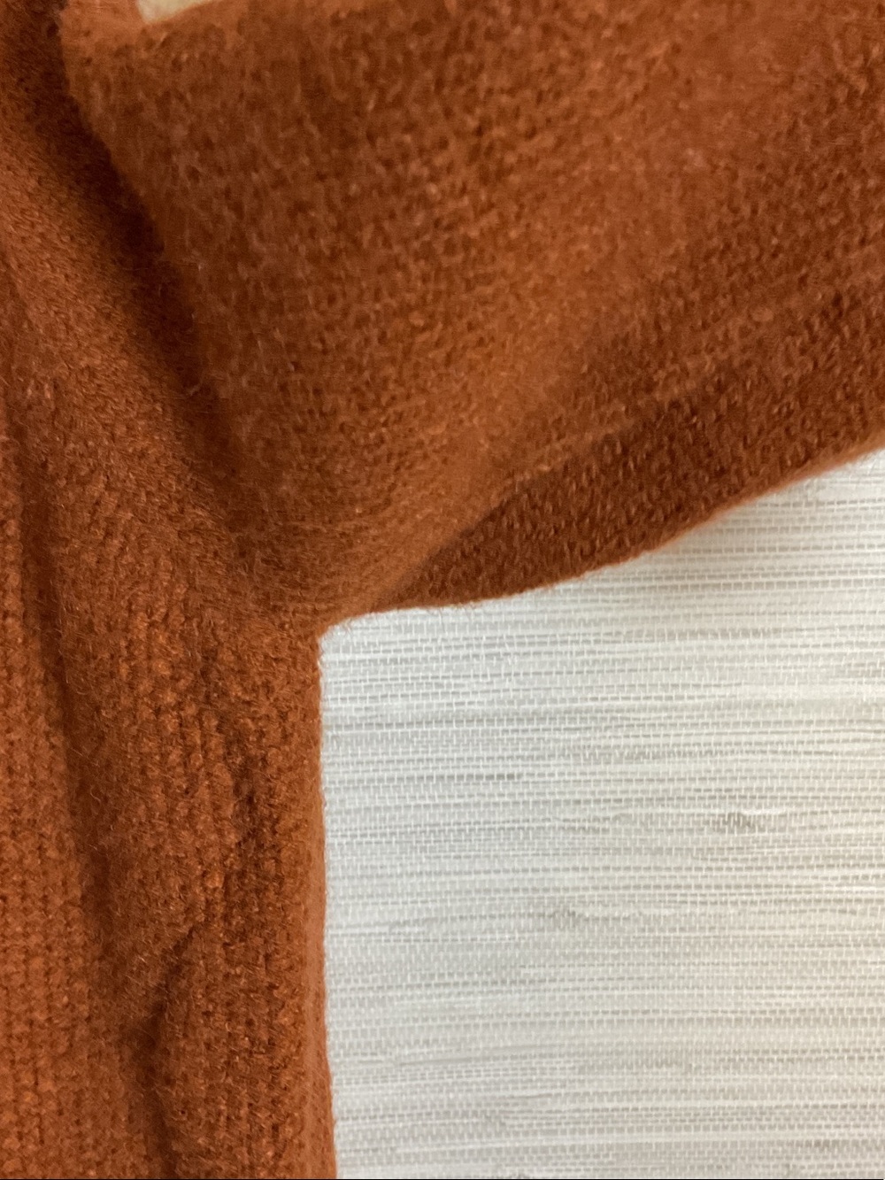 &Merci Turtleneck Floral Leaf Appliqué Patchwork Sweater in Rust & Cream Large - Picture 6 of 15
